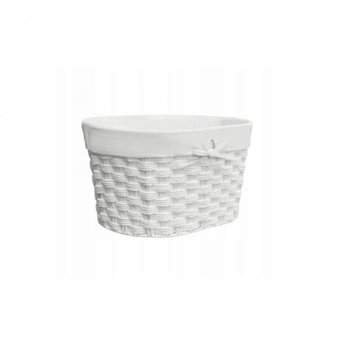 Cos organizator pentru cosmetice, oval, alb, 35x24x16 cm, Sepio