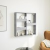 Dulap perete Gossi, gri beton, 80x15x80 cm, lemn prelucrat, raft suspendat, depozitare, economisire spatiu
