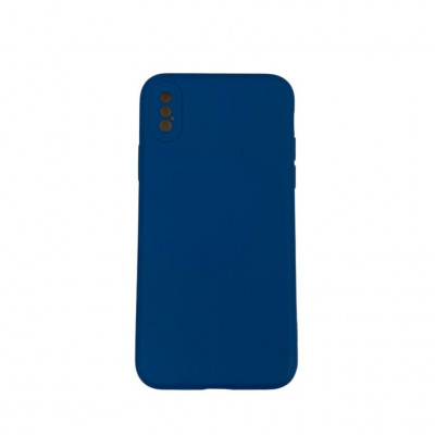 Husa protectie compatibila cu Apple iPhone X Liquid Silicone Case Albastru inchis foto