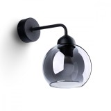 Lampă De Perete Alino Negru Oțel 1 Bec Minge Modern De Interior