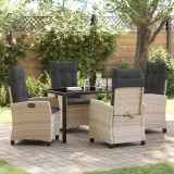 VidaXL Set de masă pentru grădină 5 pcs Gri deschis poliratan