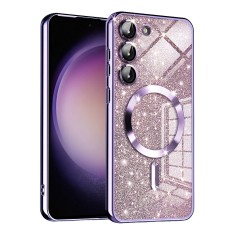 Husa pentru samsung galaxy s25 plus, glitter magsafe, atasare magnetica, light purple foto