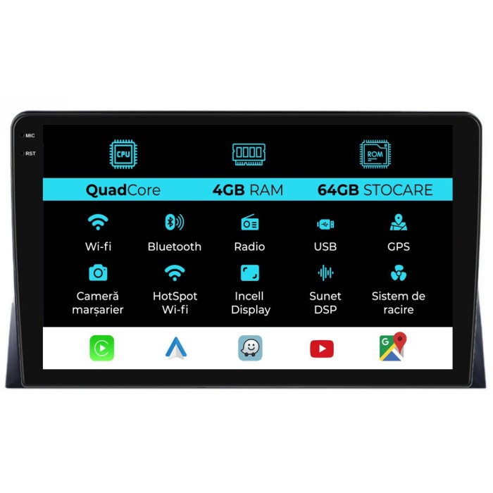 Navigatie Dedicata Volkswagen Transporter, Multivan (2003-2015),QuadCore. 9Inch, 4Gb Ram, 64Gb Stocare, Carplay