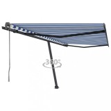 Copertina Retractabila Automata vidaXL, Albastru/Alb, 400x350 cm, Gradina, Protectie UV, Telecomanda