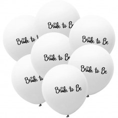 Buchet 6 baloane latex ”Bride to be”, 30 cm, alb