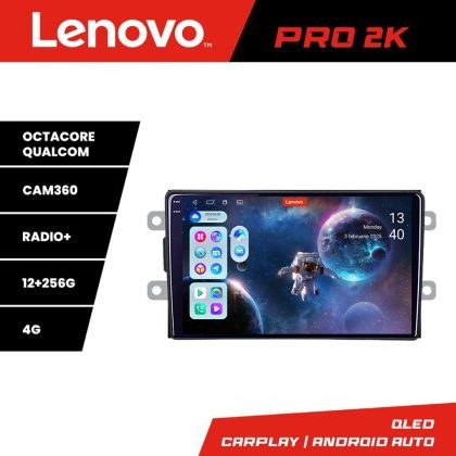 Navigatie Dacia dupa 2012 Lenovo Kit-Dacia 8 core QLED 2K 12+256 360 Android Waze USB Navigatie Internet Youtube Radio CarStore Technology
