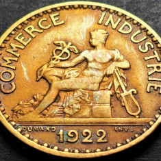 Moneda istorica (BUN PENTRU) 1 FRANC - FRANTA, anul 1922 * cod 4415