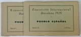 PUEBLO ESPANOL , ESPOSICION INTERNACIONAL , BARCELONA 1929 , DOUA MINIALBUME CU CATE 12 CARTI POSTALE DETASABILE , FOTOGRAFII DE EPOCA , 1929