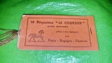 G964-I- Carnet Tichete de calatorie vechi Franta interbelica- ETIQUETTES ,, LE COURSIER AVEC BUVARD&rdquo; pentru- Poste- Bagages-Postaux.