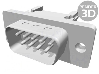 Conector D-Sub 9-Pin Tată pentru Cablu-Bandă IDC 1,27mm foto