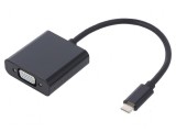 Adaptor USB C la D-Sub 15pin HD 0,23m negru, QOLTEC