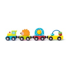 Trenulet multicolor din lemn 27.5 cm