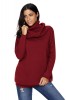 A738-81 Pulover casual cu guler oversize, L