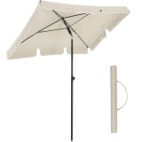 SONGMICS Umbrela terasa gradina sau plaja, cu inclinare, husa, 180x125cm, bej Household NewTrend