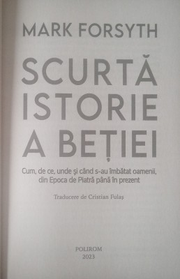 Scurta istorie a betiei (Mark Forsyth, 2023) foto