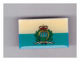 Insigna steag San Marino - Editions Atlas, cu pin, Europa