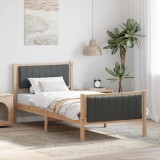 vidaXL Cadru de pat maro și gri &icirc;nchis 90 x 190 cm Lemn masiv de pin 878505