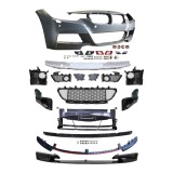 Set bara fata BMW Seria 3, 01.202015, cu gauri spalator si 4 senzori parcare; grunduit, de vopsit; type M-Performance; cu grile inferioare, cu