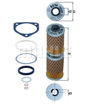 Filtru ulei Mahle OX36D - BMW R 45 N (78-85) - R 45 S (78-85) - R 50 (69-73) - R 65 (81-93) - R 75 (69-85) - R 80 - R 100 (76-96)