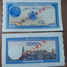 REPRODUCERE bancnota specimen 1943-5000_lei_ Romania