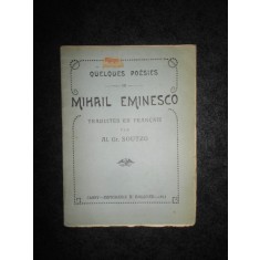 Quelques Poesies de Mihail Eminesco traduites en francais par Al. Gr. Soutzo