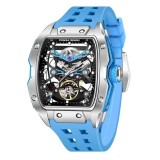 Ceas skeleton bărbați PAGANI DESIGN PD-YS018, 42 mm, mecanism S X5021, safir, curea fluororubber, design modern