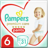Pampers Premium Care Pants Extra Large Size 6 scutece de unică folosință tip chiloțel 15+ kg 31 buc