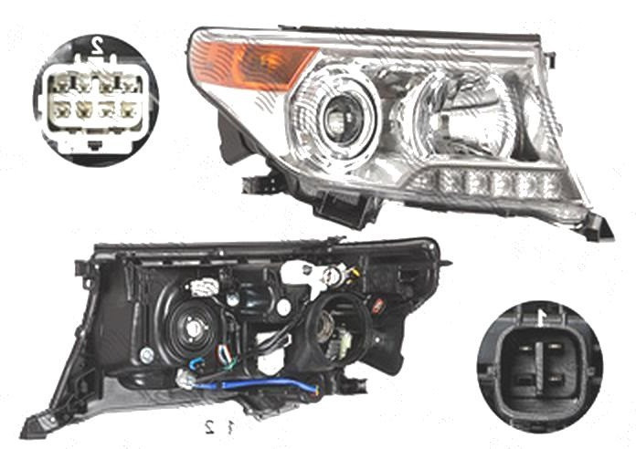 Far Toyota Land Cruiser V8 (Fj200), 01.2012-08.2015, fata, Dreapta, xenon; cu LED daytime running light; D4S+HB3+LED+WY21W; electric; fara unitate co