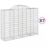 Cumpara ieftin Cosuri gabion arcuite 7 buc, 200x50x140/160 cm, fier galvanizat