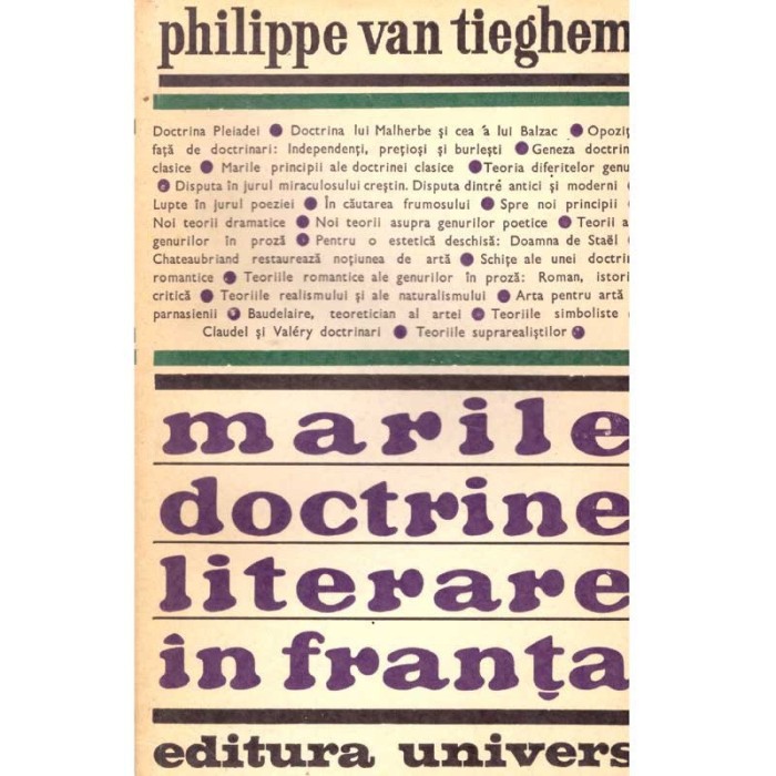 Philippe Van Tieghem - Marile doctrine literare in Franta - 135999