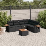 Cumpara ieftin Gossi set canapele de gradina cu perne, 7 piese, negru, poliratan