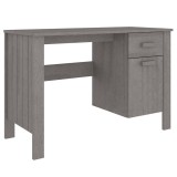 Cumpara ieftin Birou &bdquo;HAMAR&rdquo;, gri deschis, 113x50x75 cm, lemn masiv de pin