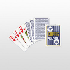 Carti Poker 100% plastic, COPAG, albastru, Jumbo Face foto