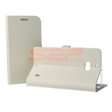 Husa Flip Cover Magnetica Microsoft Lumia 640 LTE, Stand, Piele Ecologica, Alb