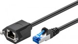 Cablu prelungitor RJ 45 CAT 6A S/FTP (PiMF) 1m Negru, Goobay 77574