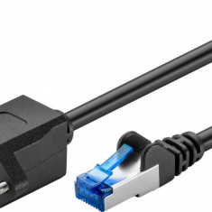 Cablu prelungitor RJ 45 CAT 6A S/FTP (PiMF) 1m Negru, Goobay 77574