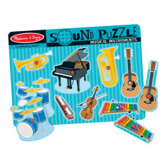 Puzzle sonor, 8 pise, incastru din lemn, Instrumente muzicale, 2 ani+, Melissa&Doug 0732