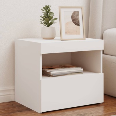 Gossi noptiera cu lumini led, alb, 50x40x45 cm foto