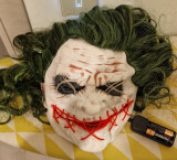 Masca latex Joker cu LED DC Comics petrecere Halloween Comicon Batman +CADOU!