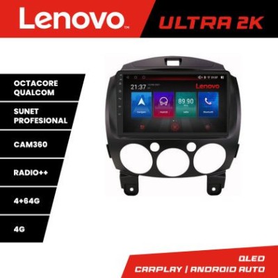Navigatie Mazda 2 2007-2013 Android radio gps internet 8 core QLED Qualcomm 4+64 360 Lenovo CarStore Technology foto