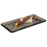 Platou sushi din sticla gri, Takashi, 26 x 13 cm x 1.5 cm