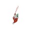 Ornament de brad mos craciun in caciula, flippy, rosu, lemn, 14 cm