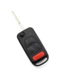 Carcasa cheie tip briceag 3 butoane, buton panica, lamă 2 piste pentru Mercedes Benz
