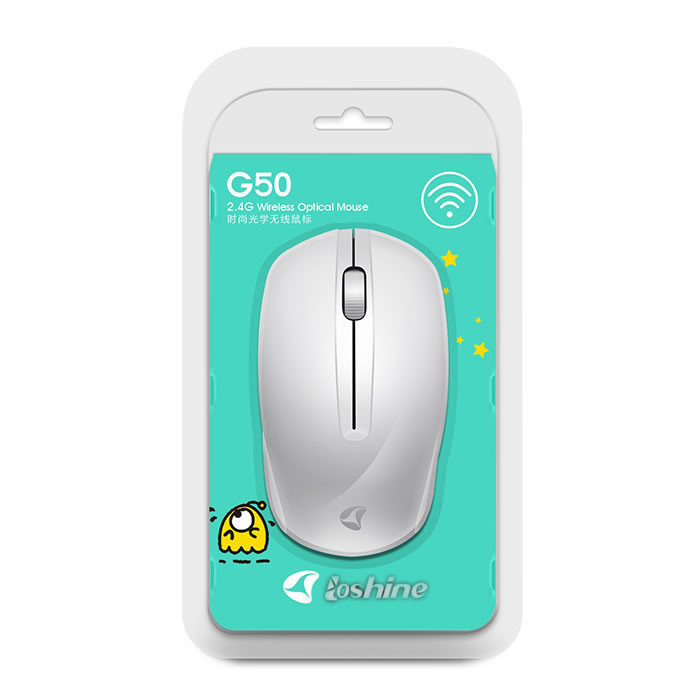 Mouse Wireless Loshine G50 Alb, fara fir, USB, 1000 dpi, baterii incluse |  Okazii.ro