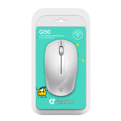 Mouse Wireless Loshine G50 Alb, fara fir, USB, 1000 dpi, baterii incluse foto
