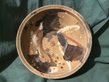 Arta si Traditie - Farfurie / Blid / Strachina / Castron din zona banatului ceramica deosebita mijlocul sec XX !