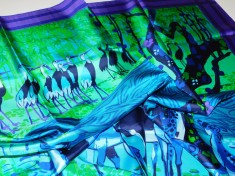 Esarfa noua, originala, matase naturala, Italia, inel deosebit, nou, cadou