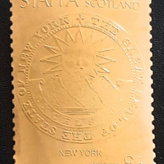 Staffa Scotland sigiliul statului New York foița aur 23k, 6£, mnh
