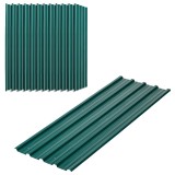 Outsunny Panouri pentru Acoperiș din Oțel, 12 Foi Galvanizate pentru Acoperișuri și Pereți, 129x45 cm, Verde | Aosom Romania
