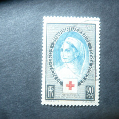 Serie 1 valoare Franta 1939 - 75 Ani Crucea Rosie , stampilat